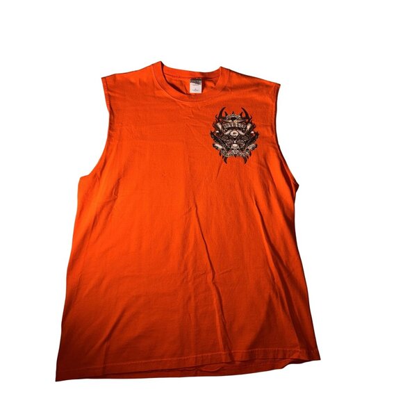 Gildan Orange Sturgis 2005 Sleeveless Shirt XL Graphic Tee Cotton - Picture 2 of 12